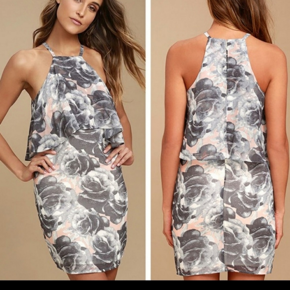 Ali & Jay Tiered Bodice Halter Dress